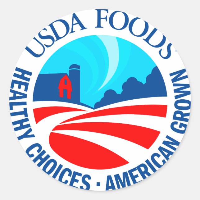 USDA Foods Runder Aufkleber (Vorderseite)