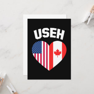 USEH America Canada Flag Funny American Canadian Einladung