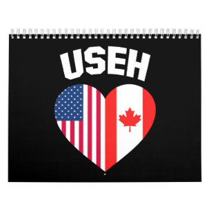 USEH America Canada Flag Funny American Canadian Kalender