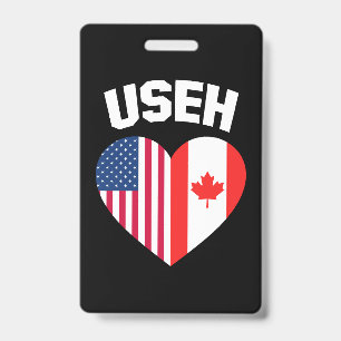 USEH Amerika Kanada Flagge Lustig Amerikanisch Kan Ausweis