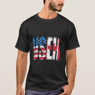 USEH Half American Half Canadian Funny USA Kanada T-Shirt