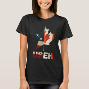 USEH Leaf Canadian American Flag Kanada USA Flag G T-Shirt