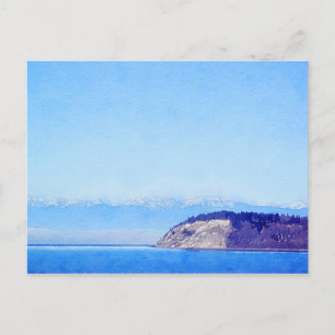 Useless Bay olympisches Gebirge Aquarell Postkarte