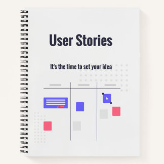 User Stories Notebook für Mitglieder des Agile Scr Notizbuch