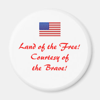 usflagge, Land der Freie! Höflichkeit der Tapferen Magnet