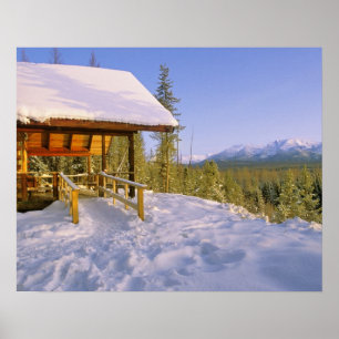 USFS Schnauss Cabin Ferienhaus im Winter Poster