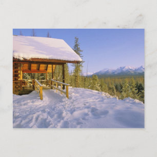 USFS Schnauss Cabin-Miete im Winter mit Blick auf Postkarte