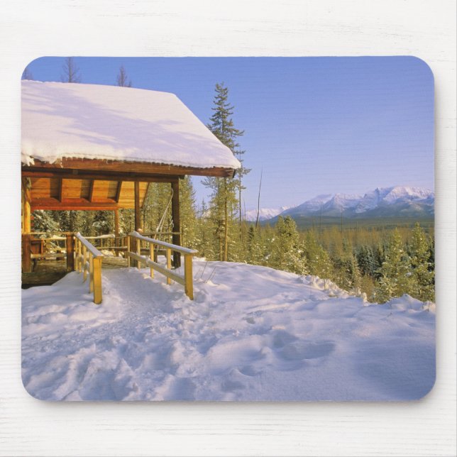USFS Schnauss Cabin Vermietung im Winter Mousepad (Vorne)