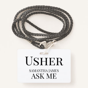 Usher Abzeichen Ausweis