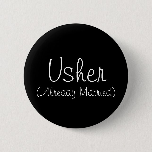 Usher (Bereits Verheiratetes) Button (Vorderseite)