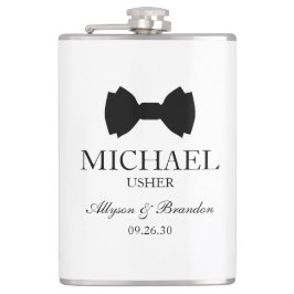 Usher Black Bow Krawatte Flachmann