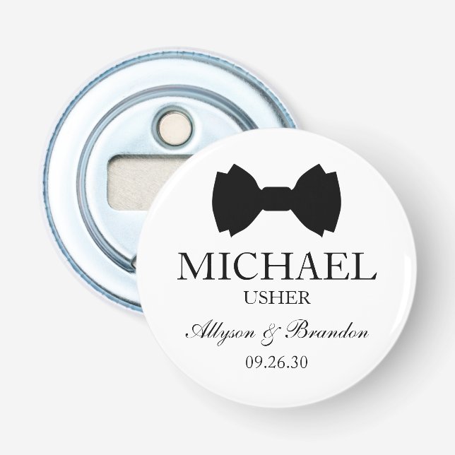 Usher Black Bow Krawatte Flaschenöffner (Vorderseite)