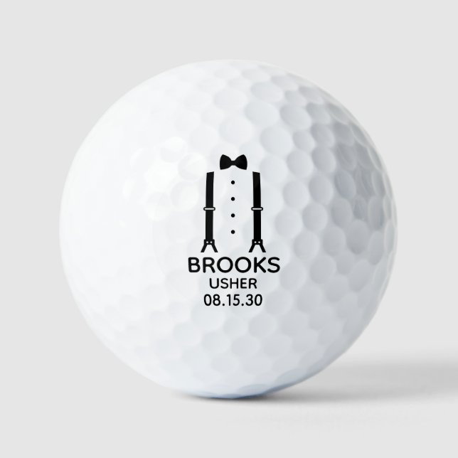 Usher Black Bow Krawatte Golfball (Vorderseite)
