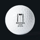 Usher Black Bow Tie With Suspenders Golfball<br><div class="desc">These golf balls are a great favor for the ushers in your wedding. If all your wedding party will be wearing suits this design with suspenders and a bow tie in black would be perfect. Casual yet formal. They will love that they are practical and usable. They'd be great for...</div>