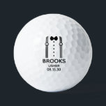 Usher Black Bow Tie With Suspenders Golfball<br><div class="desc">These golf balls are a great favor for the ushers in your wedding. If all your wedding party will be wearing suits this design with suspenders and a bow tie in black would be perfect. Casual yet formal. They will love that they are practical and usable. They'd be great for...</div>