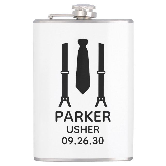 Usher Black Tie Flachmann (Vorderseite)