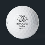 Usher Black Wedding Rings Golfball<br><div class="desc">These golf balls are a great favor for the ushers in your wedding party. They feature a pair of wedding rings topped with an elegant bow in black. With a first name in a traditional CAP font and the job best man in a coordinating script font also in black they're...</div>