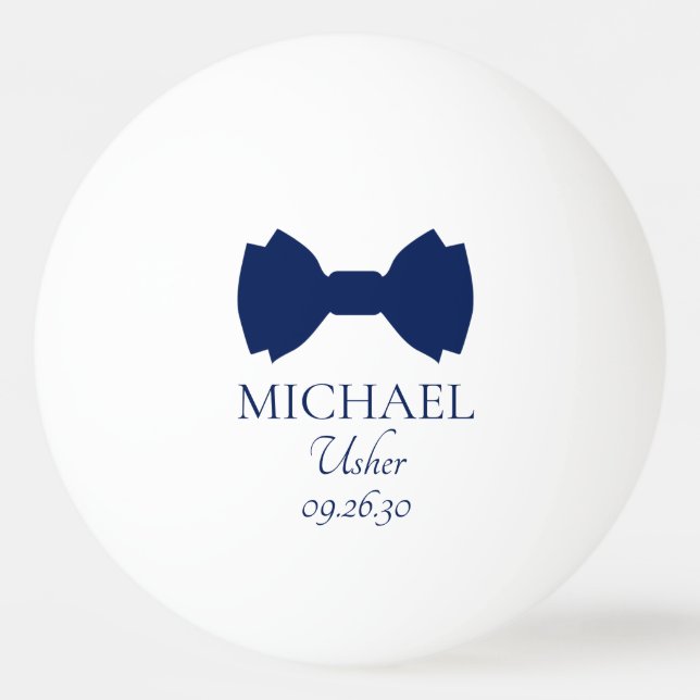 Usher Blue Bow Krawatte Tischtennisball (Vorderseite)