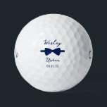 Usher Blue Bow Tie Golfball<br><div class="desc">These golf balls are a great favor for the ushers in your wedding. They feature a blue bow tie with the usher's name above it in a modern script font and the word Usher along with the wedding date below. They'd be great for a bachelor party or weekend. The job...</div>