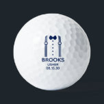 Usher Blue Bow Tie With Suspenders Golfball<br><div class="desc">These golf balls are a great favor for the ushers in your wedding. If all your wedding party will be wearing suits this design with suspenders and a bow tie in blue would be perfect. Casual yet formal. They will love that they are practical and usable. They'd be great for...</div>