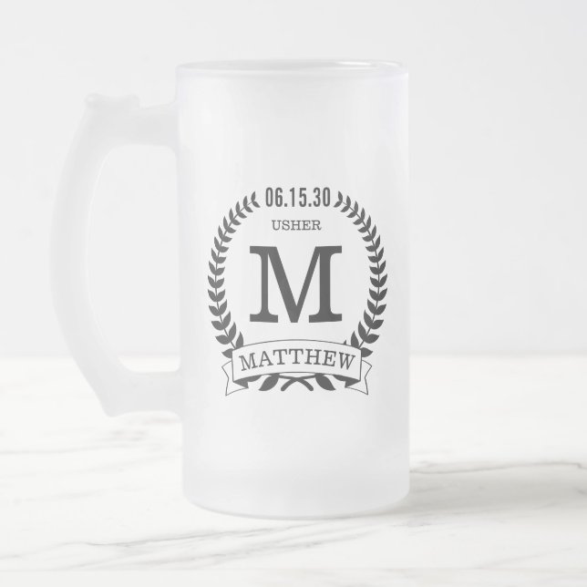 Usher Initials Mattglas Bierglas (Links)