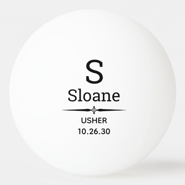 Usher Monogrammatique Ping Pong Ball Tischtennisball (Vorderseite)