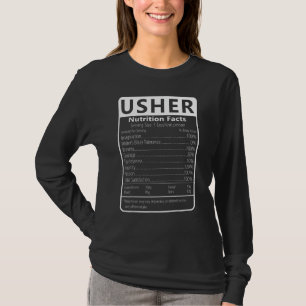 Usher Nutrition Facts Sarcastic Graphic Spaß T-Shirt