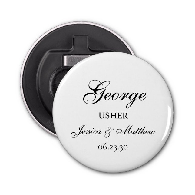 Usher Script Customized Bottle Opener Flaschenöffner (Vorderseite)