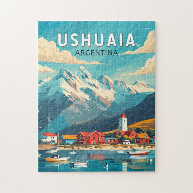 Ushuaia Argentina Travel Art Vintag (Vertikal)