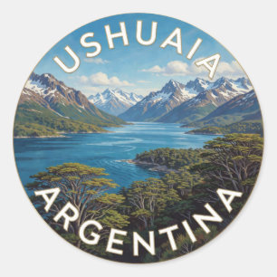 Ushuaia Argentinien Beagle-Kanal Landschaft Runder Aufkleber