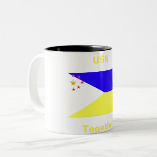 USK/USA Ensemble Mug à café à deux tons