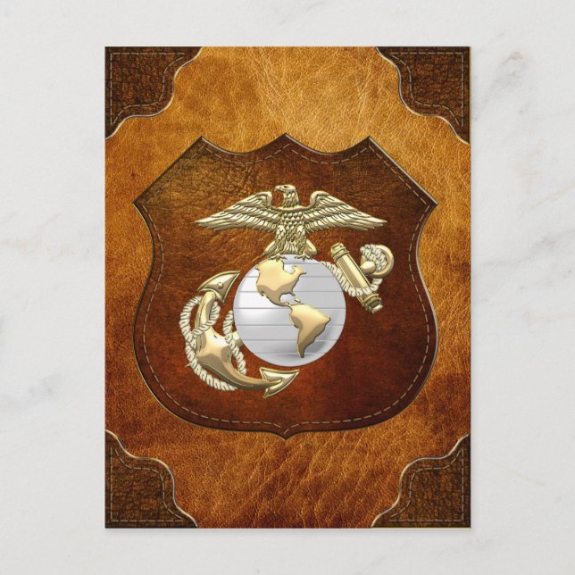 USMC Adler, Globe & Anchor (EGA) [3D] Postkarte (Vorderseite)