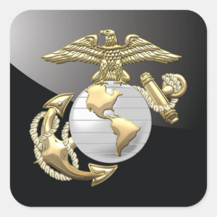 USMC Adler, Globe & Anchor (EGA) [3D] Quadratischer Aufkleber