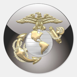 USMC Adler, Globe & Anchor (EGA) [3D] Runder Aufkleber