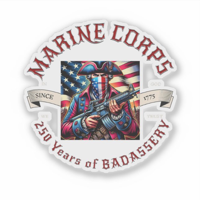 USMC Badassery Vinyl Sticker (Vorderseite)