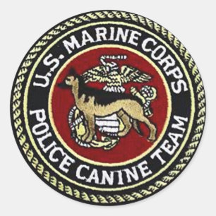 USMC CANINE UNIT RUNDER AUFKLEBER