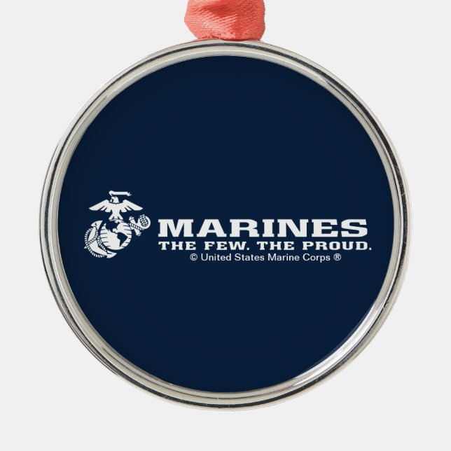 USMC Das Wenige Das stolze Logo - Weiß Ornament Aus Metall (Vorne)