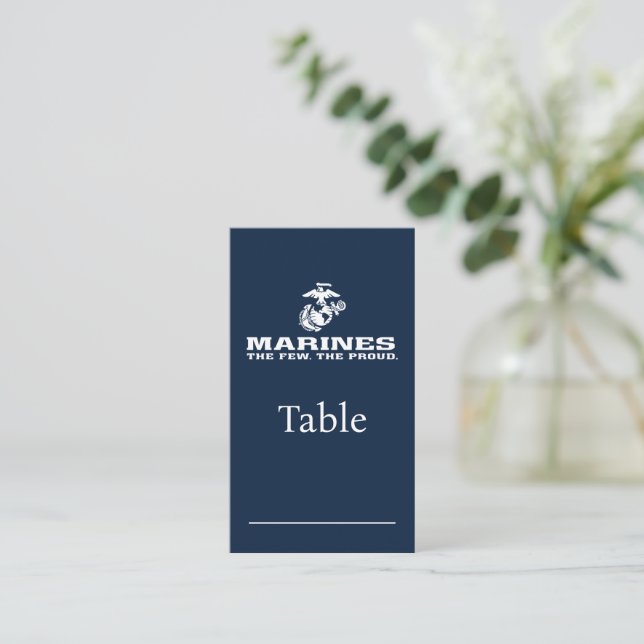 USMC Die wenigen, die das Logo Stack - Weiß Platzkarte (Stehend Vorderseite)