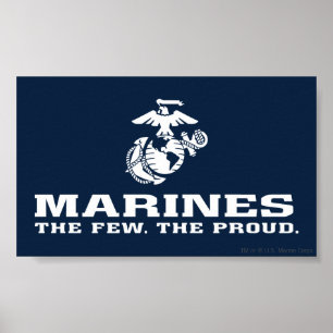 USMC Die wenigen, die das Logo Stack - Weiß Poster