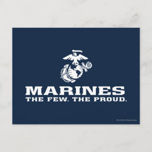 USMC Die wenigen, die das Logo Stack - Weiß Postkarte