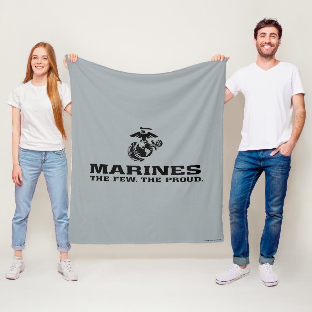USMC "Die wenigen, die stolz" gestapelte schwarze  Fleecedecke (Beispiel)