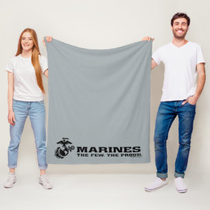 USMC "Die wenigen, die stolz" gestapelte schwarze  Fleecedecke