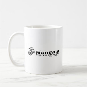 USMC "Die wenigen, die stolz" gestapelte schwarze Kaffeetasse
