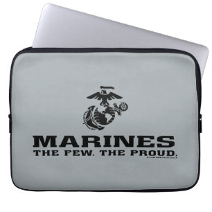 USMC "Die wenigen, die stolz" gestapelte schwarze  Laptopschutzhülle