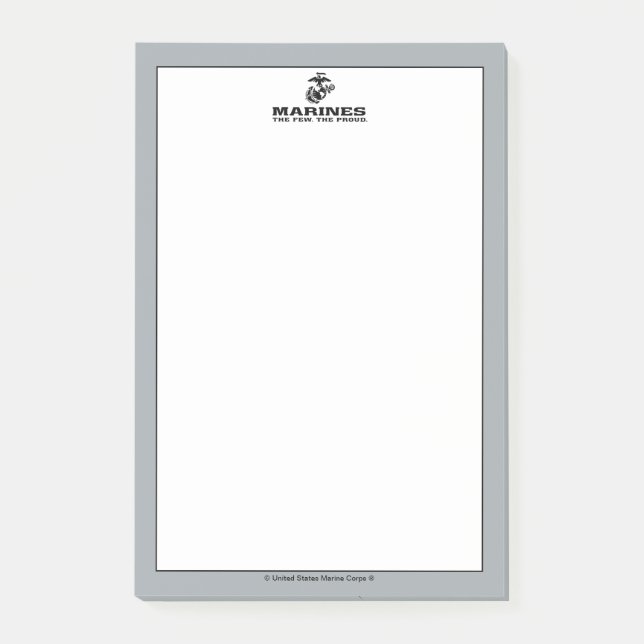 USMC "Die wenigen, die stolz" gestapelte schwarze  Post-it Klebezettel (Vorderseite)