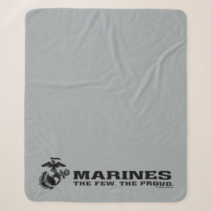 USMC "Die wenigen, die stolz" gestapelte schwarze  Sherpadecke