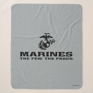 USMC "Die wenigen, die stolz" gestapelte schwarze  Sherpadecke