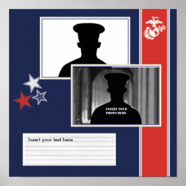 USMC Dress Blues Foto Collage Poster