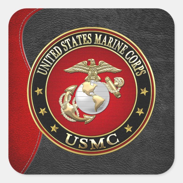 USMC EGA [Special Edition] [3D] Quadratischer Aufkleber (Vorderseite)