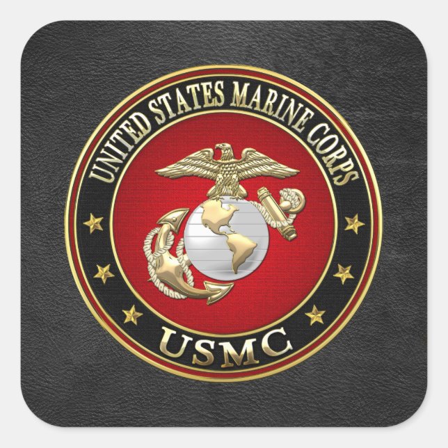USMC EGA [Special Edition] [3D] Quadratischer Aufkleber (Vorderseite)